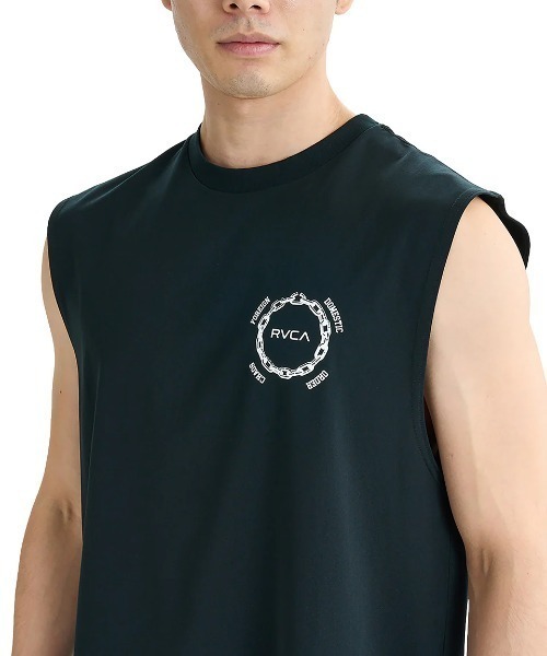 RVCA（ルーカ）の「【RVCA/ルーカ】CHAIN RELEASE SFTT/水陸両用　ノースリーブ　マッスルタンク　ラッシュガード(水着)（ラッシュガード・レディース・ホワイト・MEDIUM/SMALL）」の4枚目の写真