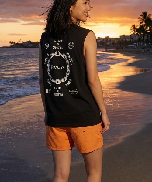 RVCA（ルーカ）の「【RVCA/ルーカ】CHAIN RELEASE SFTT/水陸両用　ノースリーブ　マッスルタンク　ラッシュガード(水着)（ラッシュガード・レディース・ホワイト・MEDIUM/SMALL）」の7枚目の写真