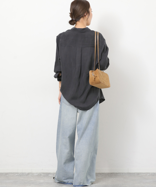 JOURNAL STANDARD relume(ジャーナルスタンダード レリューム)の「キュプラオーバーサイズシャツ(シャツ/ブラウス・レディース・ブラック系その他/ブラウン系その他・FREE)」の6枚目の写真