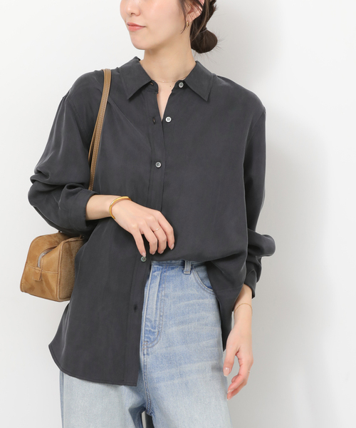 JOURNAL STANDARD relume(ジャーナルスタンダード レリューム)の「キュプラオーバーサイズシャツ(シャツ/ブラウス・レディース・ブラック系その他/ブラウン系その他・FREE)」の8枚目の写真
