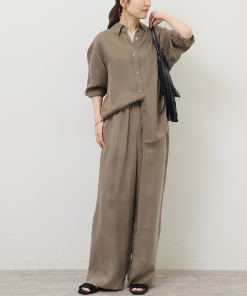JOURNAL STANDARD relume(ジャーナルスタンダード レリューム)の「キュプラオーバーサイズシャツ(シャツ/ブラウス・レディース・ブラック系その他/ブラウン系その他・FREE)」の12枚目の写真