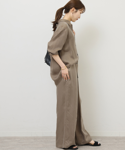 JOURNAL STANDARD relume(ジャーナルスタンダード レリューム)の「キュプラオーバーサイズシャツ(シャツ/ブラウス・レディース・ブラック系その他/ブラウン系その他・FREE)」の13枚目の写真