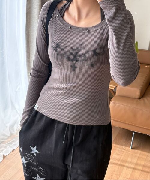 THE GREEN LAB（ザグリーンラボ）の「ホルターネックレイヤードTシャツ[ブラウン]（Tシャツ/カットソー・レディース・その他・FREE）」の11枚目の写真