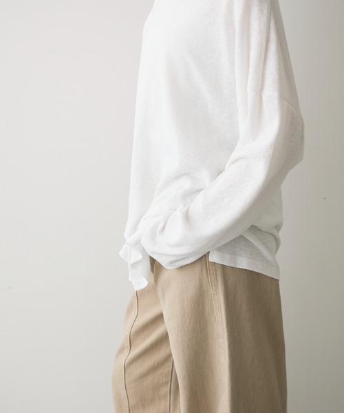 full/fill.（フルフィル）の「basic loose T / ベーシックルーズT（Tシャツ/カットソー・レディース・ネイビー/ホワイト/ブラウン・FREE）」の8枚目の写真
