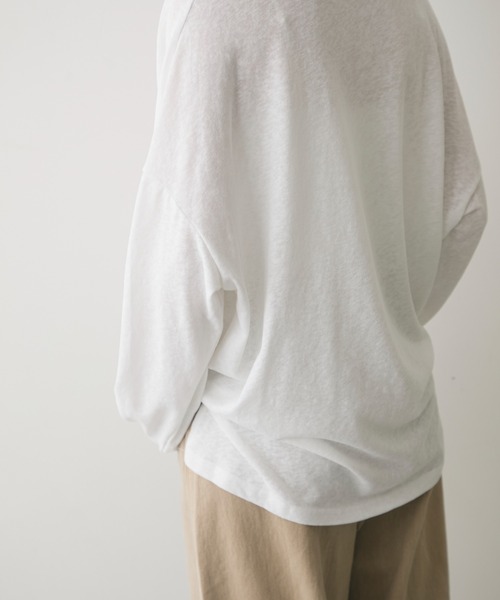 full/fill.（フルフィル）の「basic loose T / ベーシックルーズT（Tシャツ/カットソー・レディース・ネイビー/ホワイト/ブラウン・FREE）」の9枚目の写真