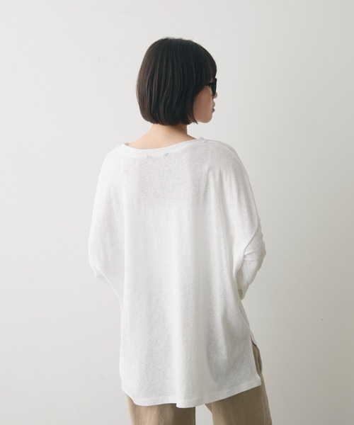 full/fill.（フルフィル）の「basic loose T / ベーシックルーズT（Tシャツ/カットソー・レディース・ネイビー/ホワイト/ブラウン・FREE）」の6枚目の写真