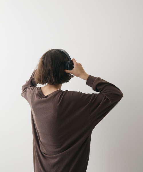 full/fill.（フルフィル）の「basic loose T / ベーシックルーズT（Tシャツ/カットソー・レディース・ネイビー/ホワイト/ブラウン・FREE）」の17枚目の写真