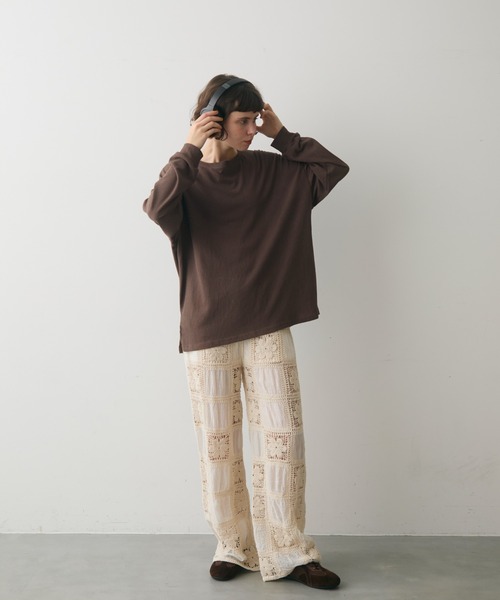 full/fill.（フルフィル）の「basic loose T / ベーシックルーズT（Tシャツ/カットソー・レディース・ネイビー/ホワイト/ブラウン・FREE）」の18枚目の写真