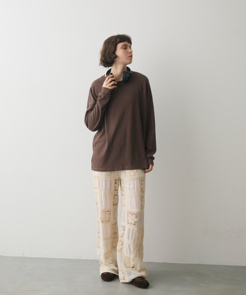 full/fill.（フルフィル）の「basic loose T / ベーシックルーズT（Tシャツ/カットソー・レディース・ネイビー/ホワイト/ブラウン・FREE）」の19枚目の写真