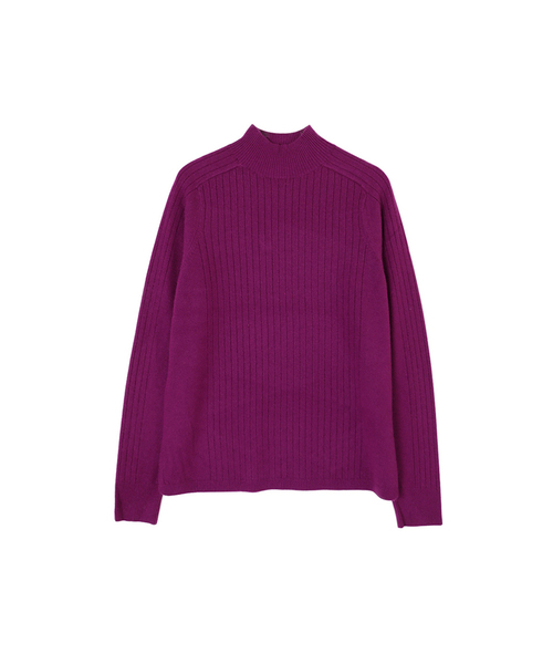 VASCARA(バスカラ)の「Ribbed Half-neck Knitwear (8colors)(ニット/セーター・レディース・カーキ/ライトベージュ/アイボリー/ブラック/ブラウン/ライトグレー/マスタード/パープル・FREE)」の7枚目の写真