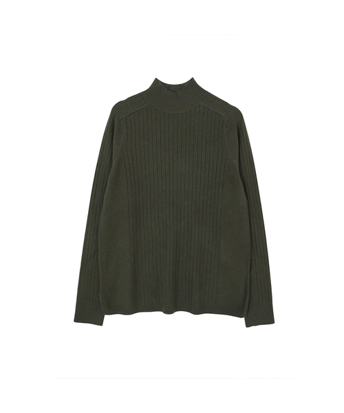 VASCARA(バスカラ)の「Ribbed Half-neck Knitwear (8colors)(ニット/セーター・レディース・カーキ/ライトベージュ/アイボリー/ブラック/ブラウン/ライトグレー/マスタード/パープル・FREE)」の6枚目の写真
