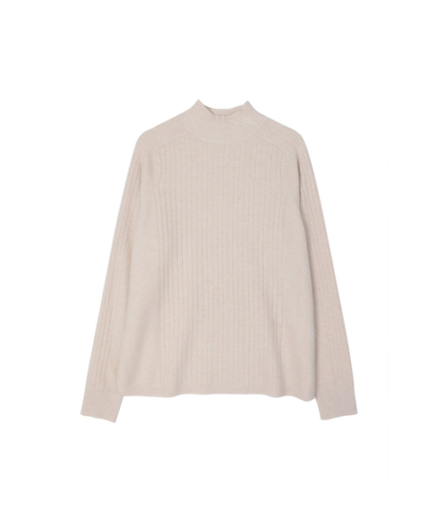 VASCARA(バスカラ)の「Ribbed Half-neck Knitwear (8colors)(ニット/セーター・レディース・カーキ/ライトベージュ/アイボリー/ブラック/ブラウン/ライトグレー/マスタード/パープル・FREE)」の5枚目の写真