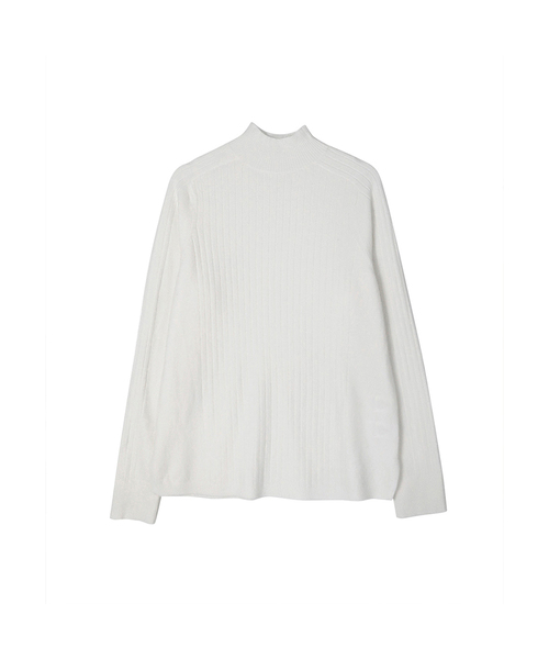 VASCARA(バスカラ)の「Ribbed Half-neck Knitwear (8colors)(ニット/セーター・レディース・カーキ/ライトベージュ/アイボリー/ブラック/ブラウン/ライトグレー/マスタード/パープル・FREE)」の2枚目の写真