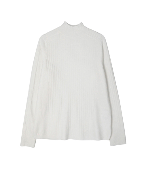 VASCARA(バスカラ)の「Ribbed Half-neck Knitwear (8colors)(ニット/セーター・レディース・カーキ/ライトベージュ/アイボリー/ブラック/ブラウン/ライトグレー/マスタード/パープル・FREE)」の11枚目の写真