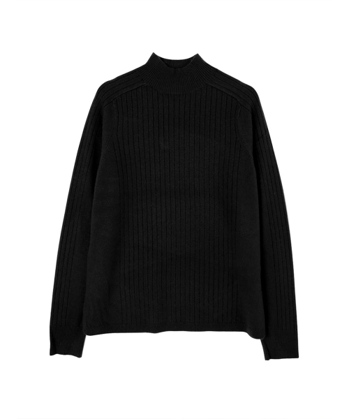 VASCARA(バスカラ)の「Ribbed Half-neck Knitwear (8colors)(ニット/セーター・レディース・カーキ/ライトベージュ/アイボリー/ブラック/ブラウン/ライトグレー/マスタード/パープル・FREE)」の12枚目の写真