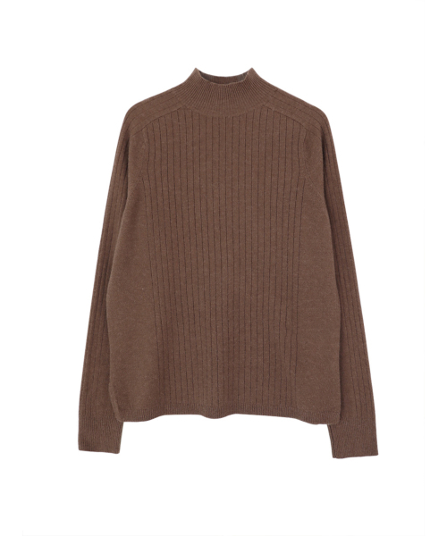 VASCARA(バスカラ)の「Ribbed Half-neck Knitwear (8colors)(ニット/セーター・レディース・カーキ/ライトベージュ/アイボリー/ブラック/ブラウン/ライトグレー/マスタード/パープル・FREE)」の13枚目の写真