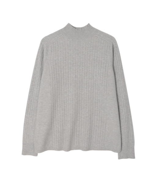 VASCARA(バスカラ)の「Ribbed Half-neck Knitwear (8colors)(ニット/セーター・レディース・カーキ/ライトベージュ/アイボリー/ブラック/ブラウン/ライトグレー/マスタード/パープル・FREE)」の15枚目の写真
