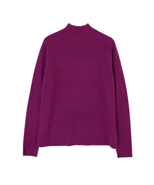 VASCARA(バスカラ)の「Ribbed Half-neck Knitwear (8colors)(ニット/セーター・レディース・カーキ/ライトベージュ/アイボリー/ブラック/ブラウン/ライトグレー/マスタード/パープル・FREE)」の17枚目の写真