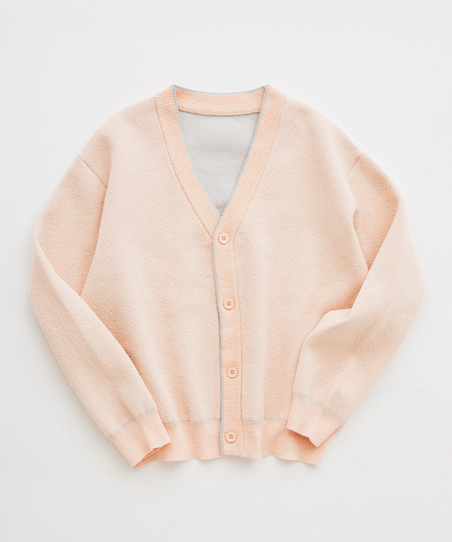 JOURNAL STANDARD relume（ジャーナルスタンダード　レリューム）の「ドライタッチ ブークレ Vネック カーディガン（カーディガン/ボレロ・メンズ・ベージュ/サックスブルー/ピンク・LARGE/MEDIUM）」の3枚目の写真