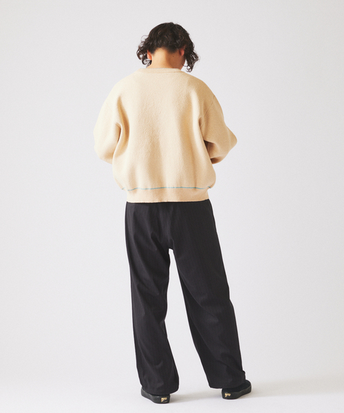 JOURNAL STANDARD relume（ジャーナルスタンダード　レリューム）の「ドライタッチ ブークレ Vネック カーディガン（カーディガン/ボレロ・メンズ・ベージュ/サックスブルー/ピンク・LARGE/MEDIUM）」の9枚目の写真