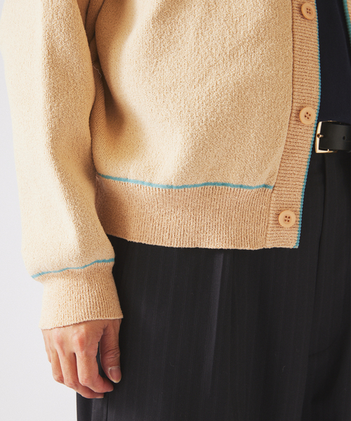 JOURNAL STANDARD relume（ジャーナルスタンダード　レリューム）の「ドライタッチ ブークレ Vネック カーディガン（カーディガン/ボレロ・メンズ・ベージュ/サックスブルー/ピンク・LARGE/MEDIUM）」の15枚目の写真