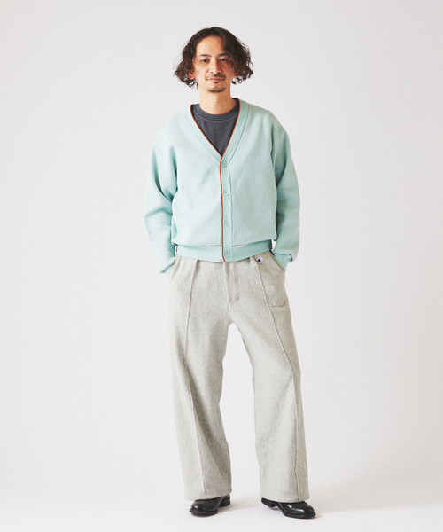 JOURNAL STANDARD relume（ジャーナルスタンダード　レリューム）の「ドライタッチ ブークレ Vネック カーディガン（カーディガン/ボレロ・メンズ・ベージュ/サックスブルー/ピンク・LARGE/MEDIUM）」の16枚目の写真