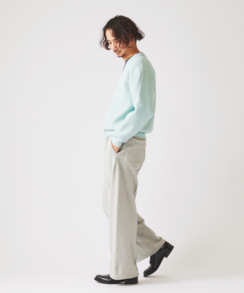 JOURNAL STANDARD relume（ジャーナルスタンダード　レリューム）の「ドライタッチ ブークレ Vネック カーディガン（カーディガン/ボレロ・メンズ・ベージュ/サックスブルー/ピンク・LARGE/MEDIUM）」の17枚目の写真