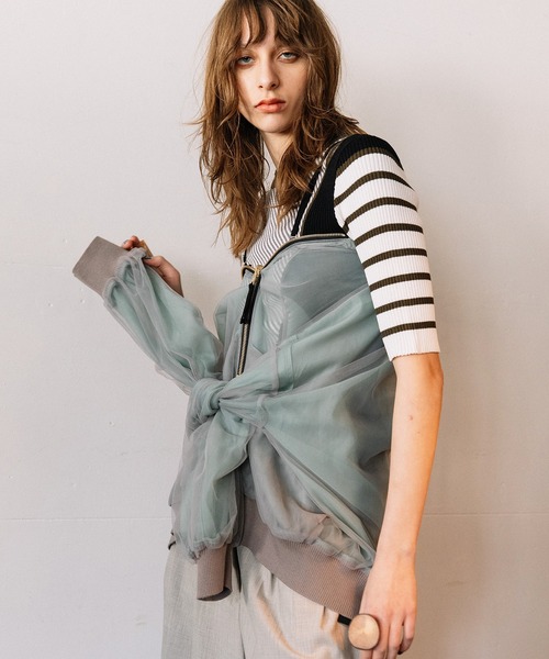 AULA AILA（アウラアイラ）の「3WAYリバーシブルシアーブルゾン（ブルゾン・レディース・ライトブルー/ブラック/グレー・0）」の10枚目の写真