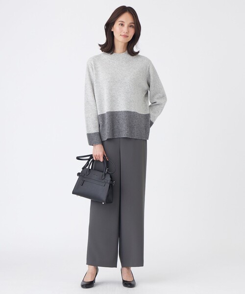 TRANS WORK（トランスワーク）の「【L】【ウォッシャブル】ソフトダブルクロスパンツ（その他パンツ・レディース・チャコールグレー/ネイビー・44/46）」の4枚目の写真