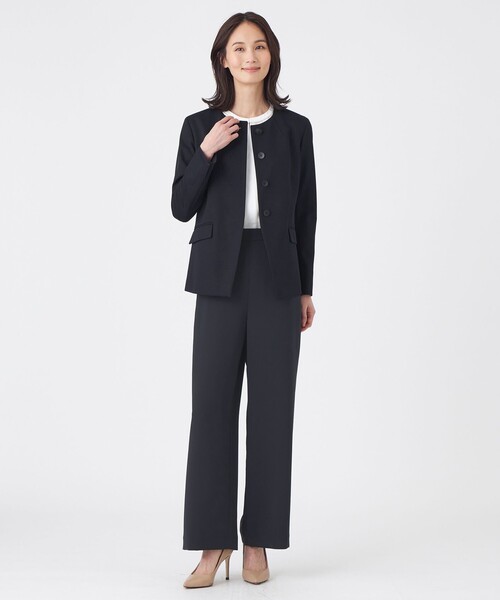 TRANS WORK（トランスワーク）の「【L】【ウォッシャブル】ソフトダブルクロスパンツ（その他パンツ・レディース・チャコールグレー/ネイビー・44/46）」の5枚目の写真