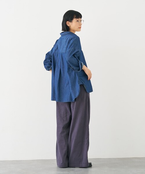 collex(コレックス)の「ライトオンスデニムシャツ(シャツ/ブラウス・レディース・ネイビー/ライトブルー・フリー)」の13枚目の写真