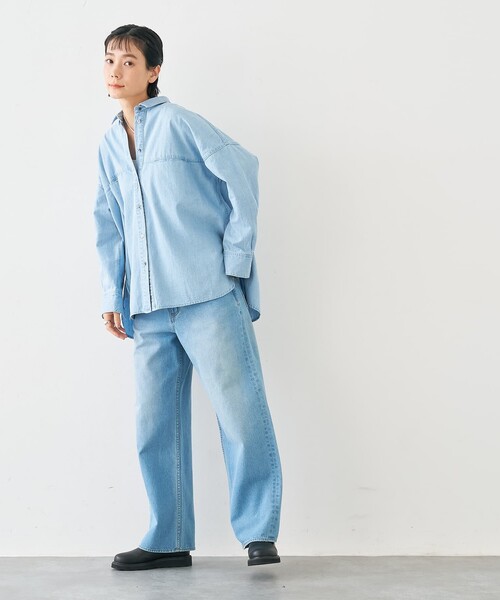 collex(コレックス)の「ライトオンスデニムシャツ(シャツ/ブラウス・レディース・ネイビー/ライトブルー/ブラック・フリー)」の20枚目の写真