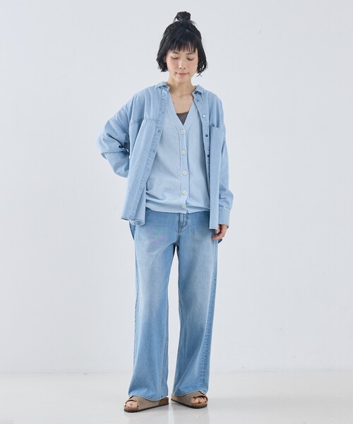 collex(コレックス)の「ライトオンスデニムシャツ(シャツ/ブラウス・レディース・ネイビー/ライトブルー/ブラック・フリー)」の19枚目の写真