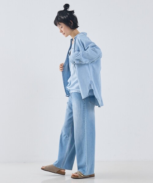 collex(コレックス)の「ライトオンスデニムシャツ(シャツ/ブラウス・レディース・ネイビー/ライトブルー/ブラック・フリー)」の17枚目の写真