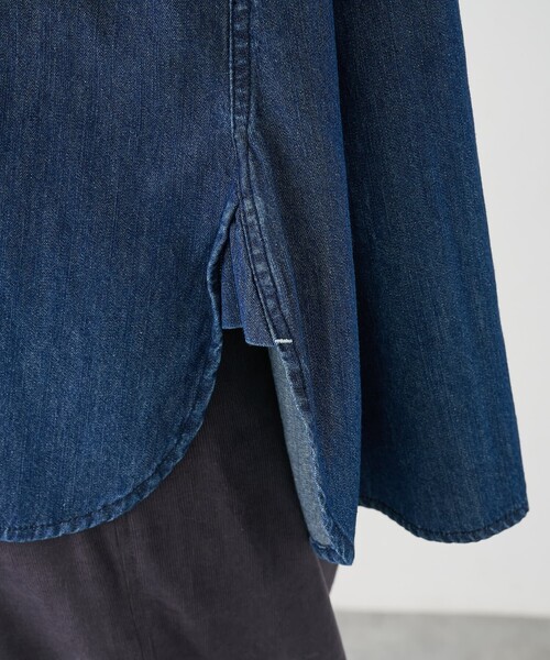collex(コレックス)の「ライトオンスデニムシャツ(シャツ/ブラウス・レディース・ネイビー/ライトブルー・フリー)」の8枚目の写真