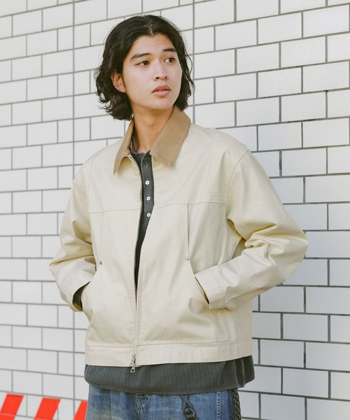 RAGEBLUE（レイジブルー）の「TC Duck Zip Short Worker Jaket/ジップショートワークジャケット【セットアップ対応】（ブルゾン・メンズ・ライトグリーン/ホワイト/ブラック・MEDIUM/LARGE）」の2枚目の写真