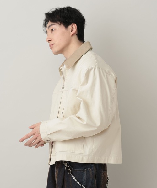 RAGEBLUE（レイジブルー）の「TC Duck Zip Short Worker Jaket/ジップショートワークジャケット【セットアップ対応】（ブルゾン・メンズ・ライトグリーン/ホワイト/ブラック・MEDIUM/LARGE）」の9枚目の写真