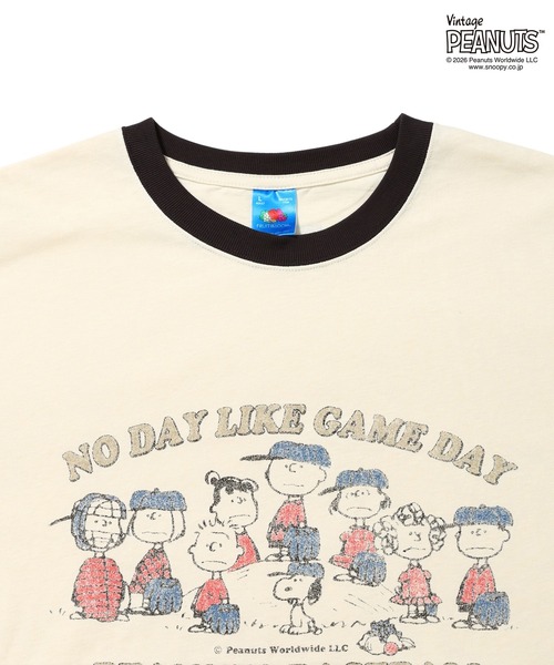 FRUIT OF THE LOOM(フルーツオブザルーム)の「FTL x PEANUTS 19/-スラブ天竺6 / ピーナッツコラボ 半袖Tシャツ / NO DAY LIKE GAME DAY(Tシャツ/カットソー・メンズ・アイボリー・S/M/L)」の11枚目の写真