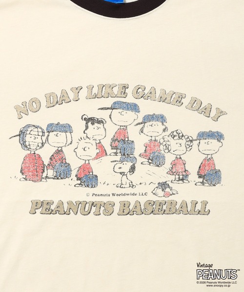 FRUIT OF THE LOOM(フルーツオブザルーム)の「FTL x PEANUTS 19/-スラブ天竺6 / ピーナッツコラボ 半袖Tシャツ / NO DAY LIKE GAME DAY(Tシャツ/カットソー・メンズ・アイボリー・S/M/L)」の12枚目の写真