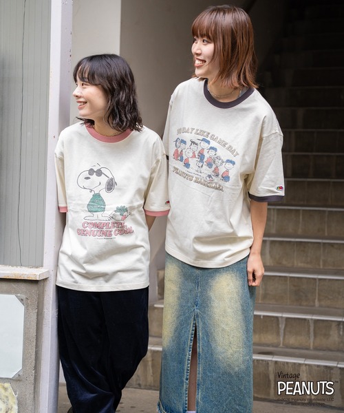 FRUIT OF THE LOOM(フルーツオブザルーム)の「FTL x PEANUTS 19/-スラブ天竺6 / ピーナッツコラボ 半袖Tシャツ / NO DAY LIKE GAME DAY(Tシャツ/カットソー・メンズ・アイボリー・S/M/L)」の6枚目の写真