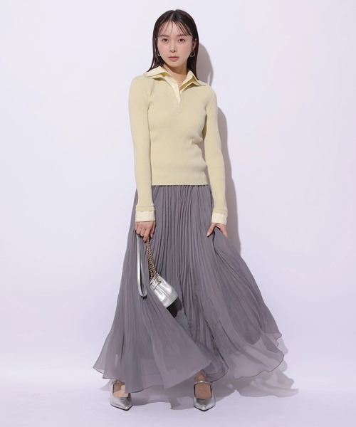 Mystrada（マイストラーダ）の「ワッシャースカート（スカート・レディース・オフホワイト/チャコールグレー/ミント・36/34/38）」の4枚目の写真