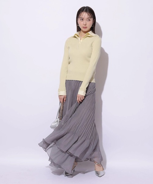 Mystrada（マイストラーダ）の「ワッシャースカート（スカート・レディース・オフホワイト/チャコールグレー/ミント・36/34/38）」の5枚目の写真