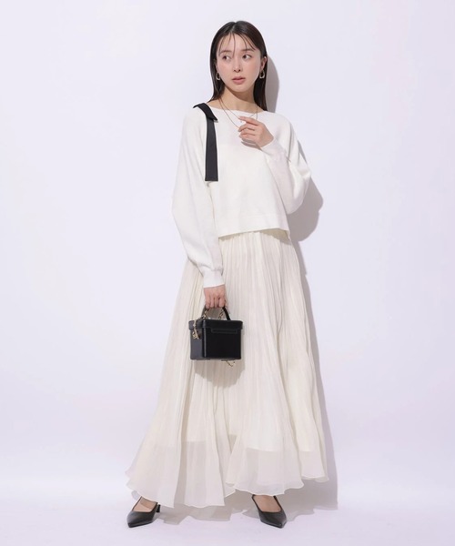 Mystrada（マイストラーダ）の「ワッシャースカート（スカート・レディース・オフホワイト/チャコールグレー/ミント・36/34/38）」の7枚目の写真