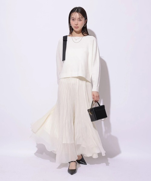 Mystrada（マイストラーダ）の「ワッシャースカート（スカート・レディース・オフホワイト/チャコールグレー/ミント・36/34/38）」の9枚目の写真