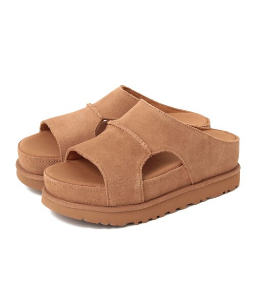 UGG(アグ)の「UGG / Goldenstar Hi Cutout Slide(サンダル・レディース・ブラウン系その他3/ブラック・8/7h/7/6h/6)」の1枚目の写真