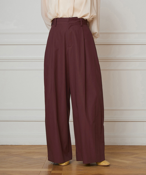 IENA LA BOUCLE（イエナラブークル）の「IENA LA BOUCLE コットンウェザーバレルパンツ（スラックス・レディース・ブラウン/ナチュラル/ブラック・40/38/36/34）」の2枚目の写真