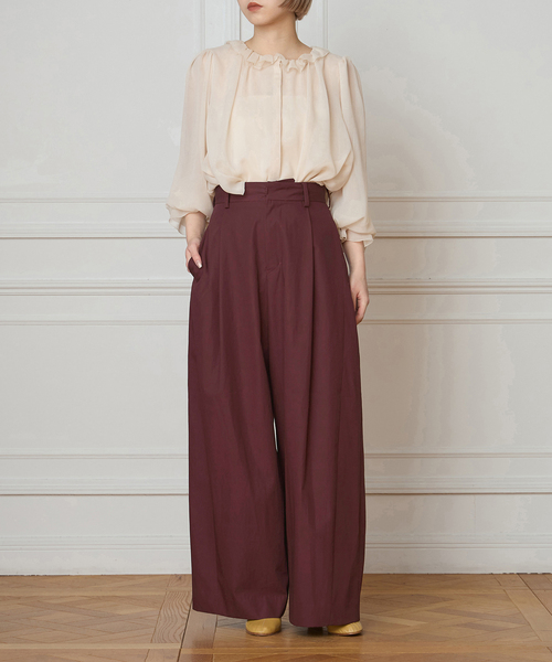 IENA LA BOUCLE（イエナラブークル）の「IENA LA BOUCLE コットンウェザーバレルパンツ（スラックス・レディース・ブラウン/ナチュラル/ブラック・40/38/36/34）」の13枚目の写真