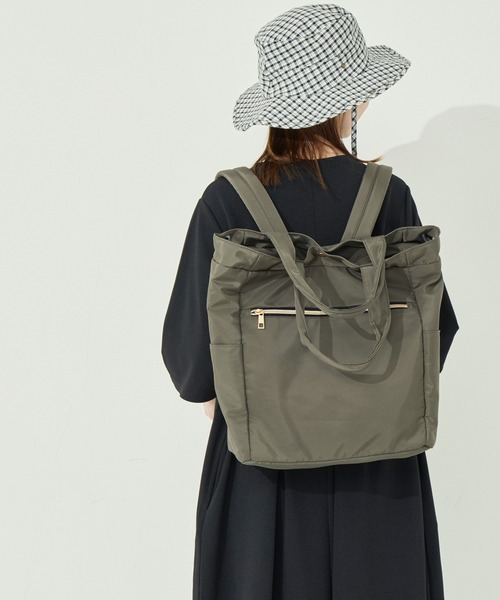 coca(coca)(コカ)の「3wayマルチポケットママリュック(バックパック/リュック・レディース・カーキ/ブラック・ONE SIZE)」の6枚目の写真