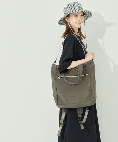coca(coca)(コカ)の「3wayマルチポケットママリュック(バックパック/リュック・レディース・カーキ/ブラック・ONE SIZE)」の8枚目の写真