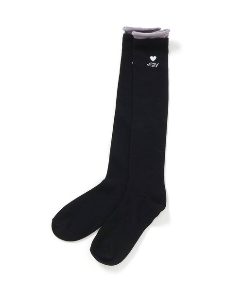 algy(アルジー)の「レイヤード風ハイソックス(ソックス/靴下・キッズ・グレー/ブラック・21/24)」の4枚目の写真